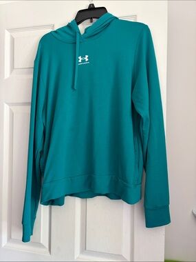 Under Armour Teal Green Hoodie with Center Logo